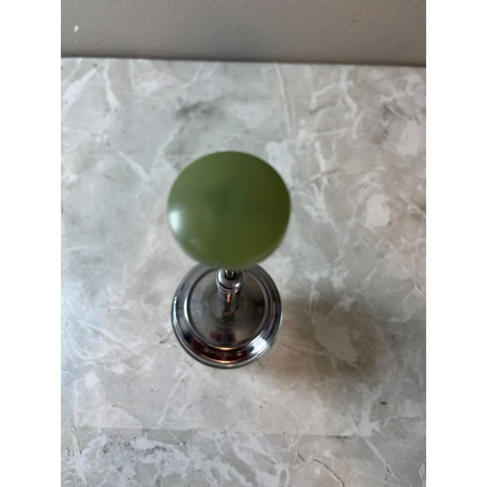 Vintage‎ Acme Food And Nut Chopper Glass Jar Measuring Cup Green Handle USA Made